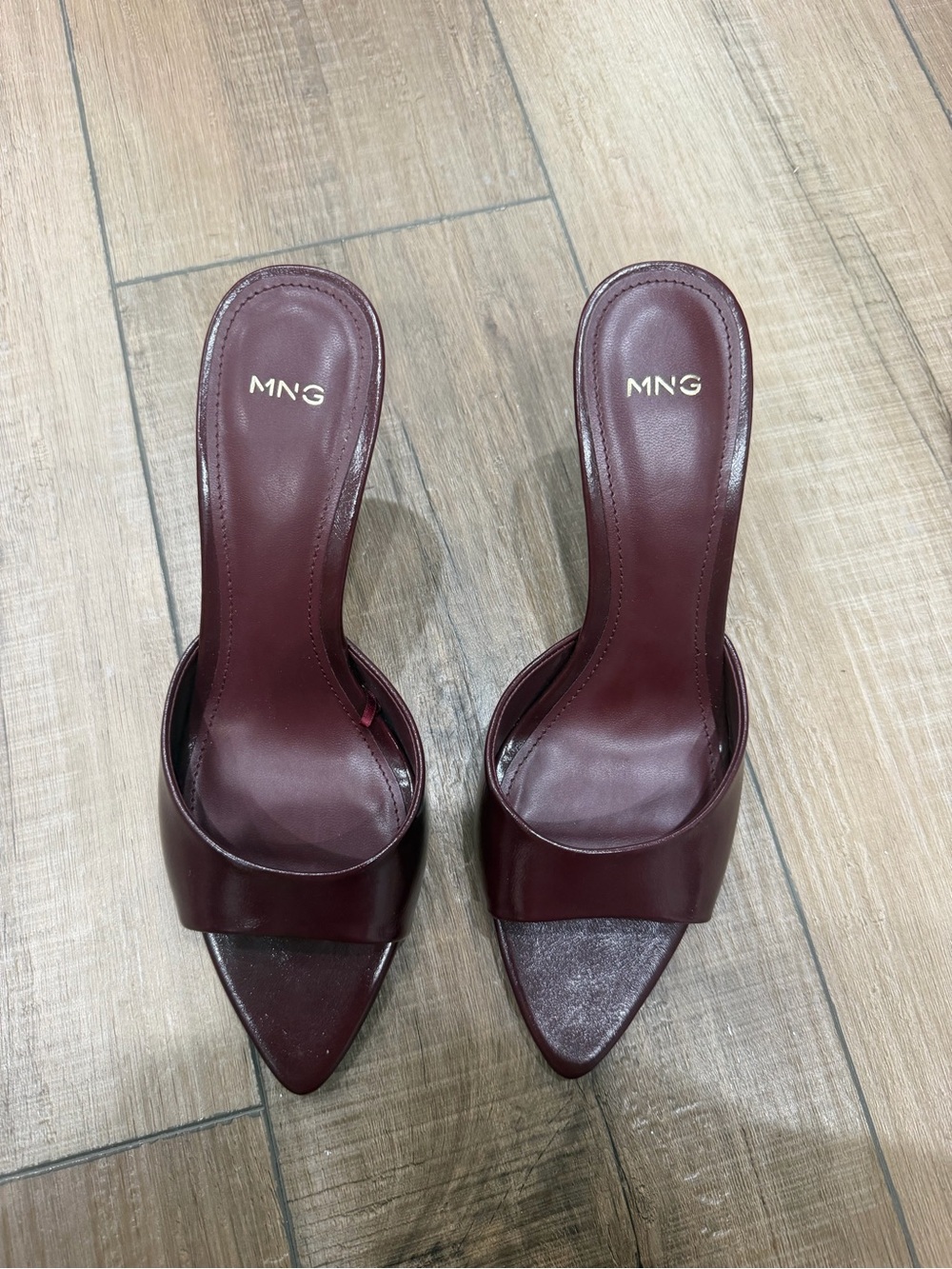 Mango Wine Pointed Toe Slide Heels